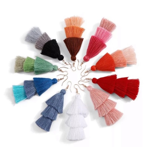 “Mi Amor” Colorful Layered Tassel Party Earrings - Picture 8 of 8